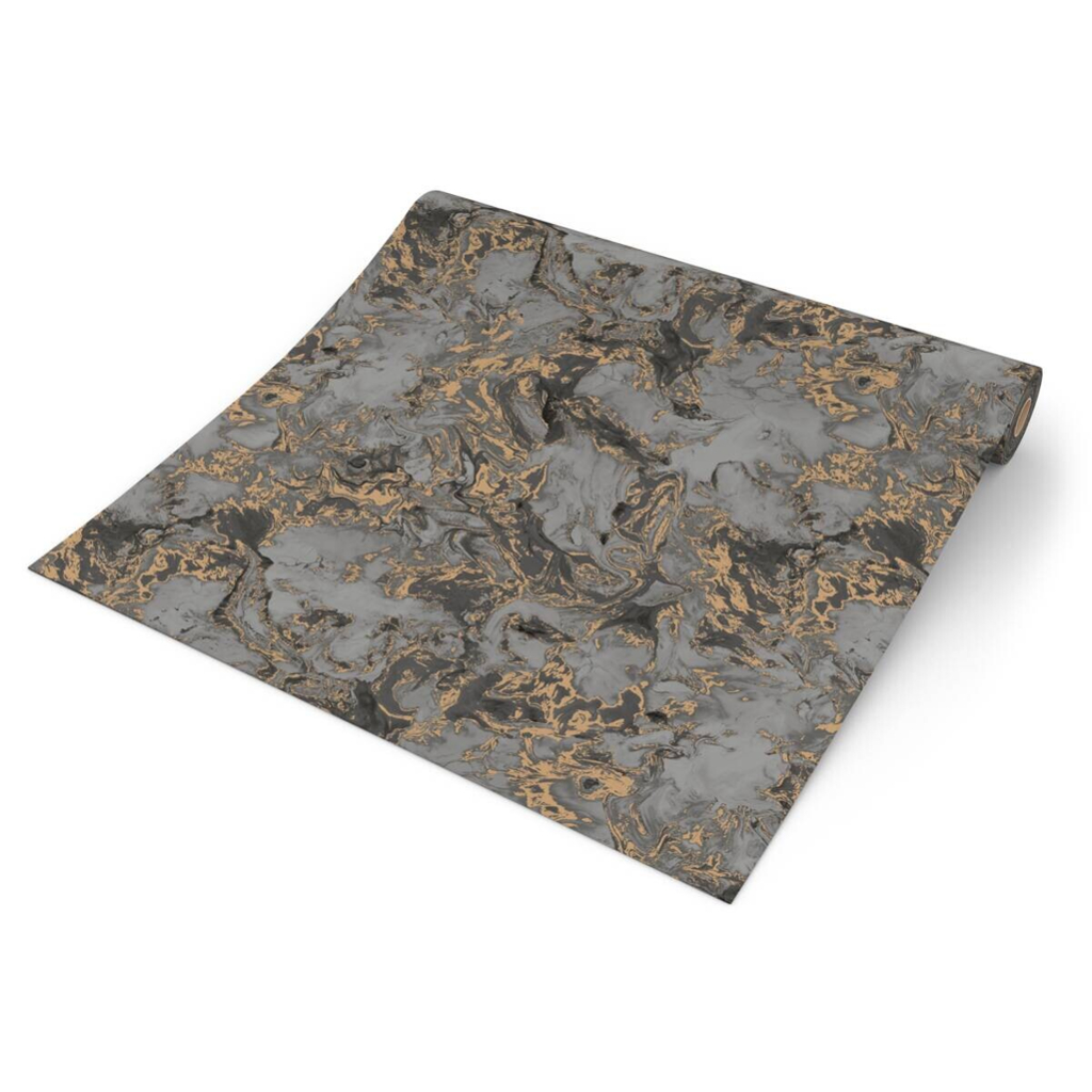 UGEPA Papiertapete Marmoroptik schwarz silber B/L: ca. 53x1005 cm