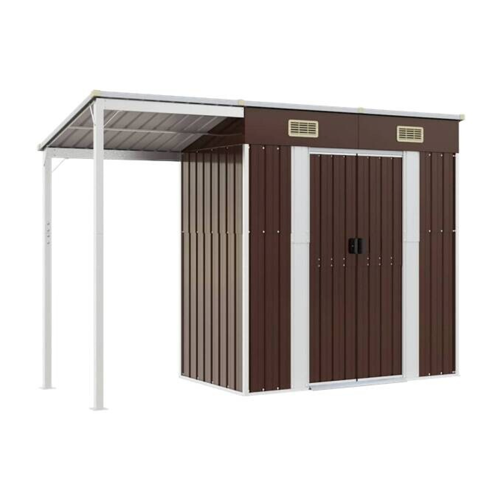 vidaXL Gartenhaus braun B/H/T: ca. 277x181x110,5 cm