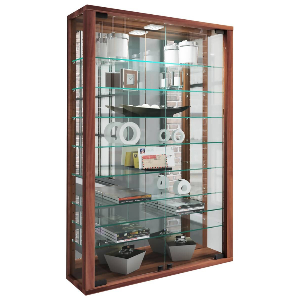Vitrine Vitrosa nussbaum Nachbildung Holzwerkstoff Glas