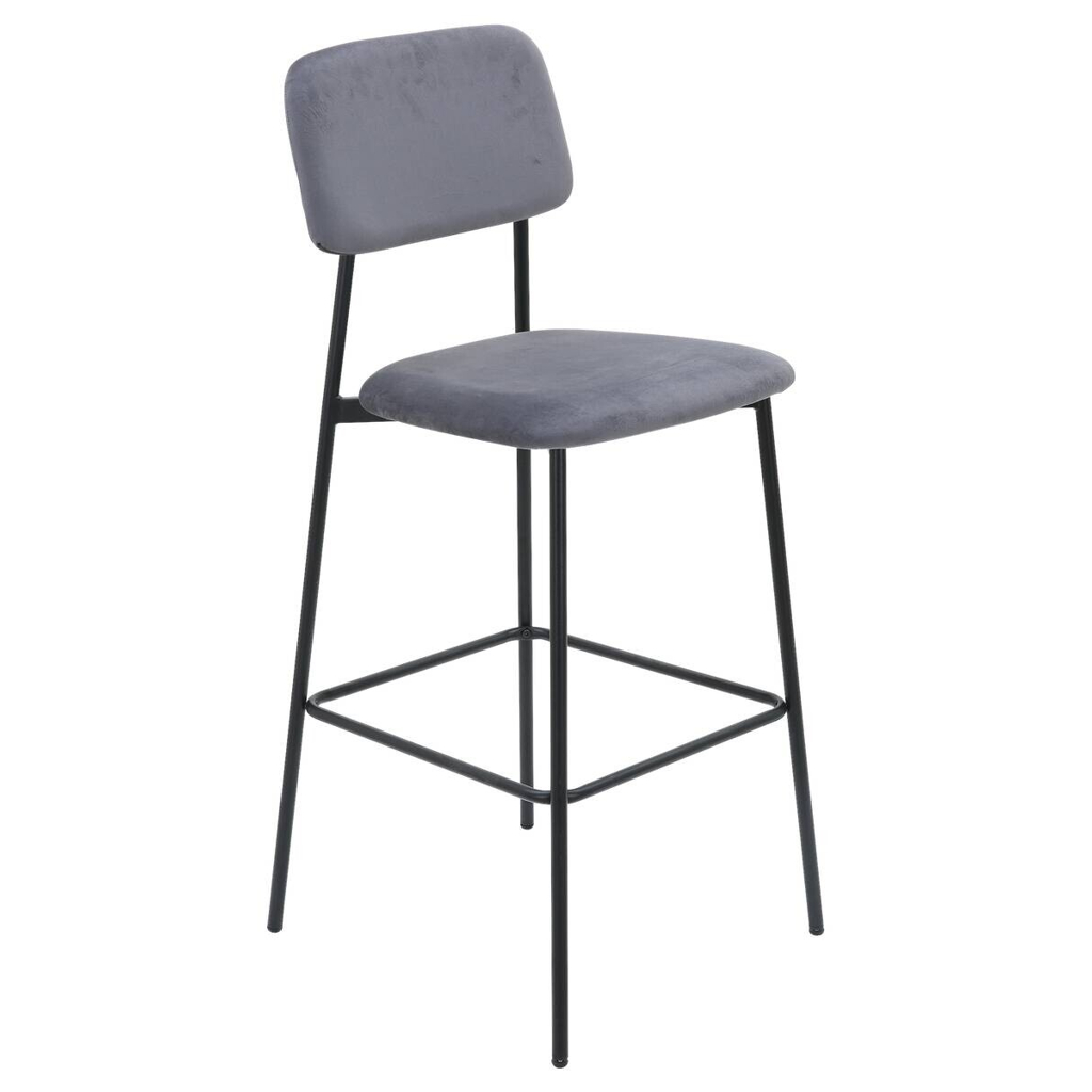 Barhocker MIKA grau Samt B/H/T: ca. 48,5x111x50 cm