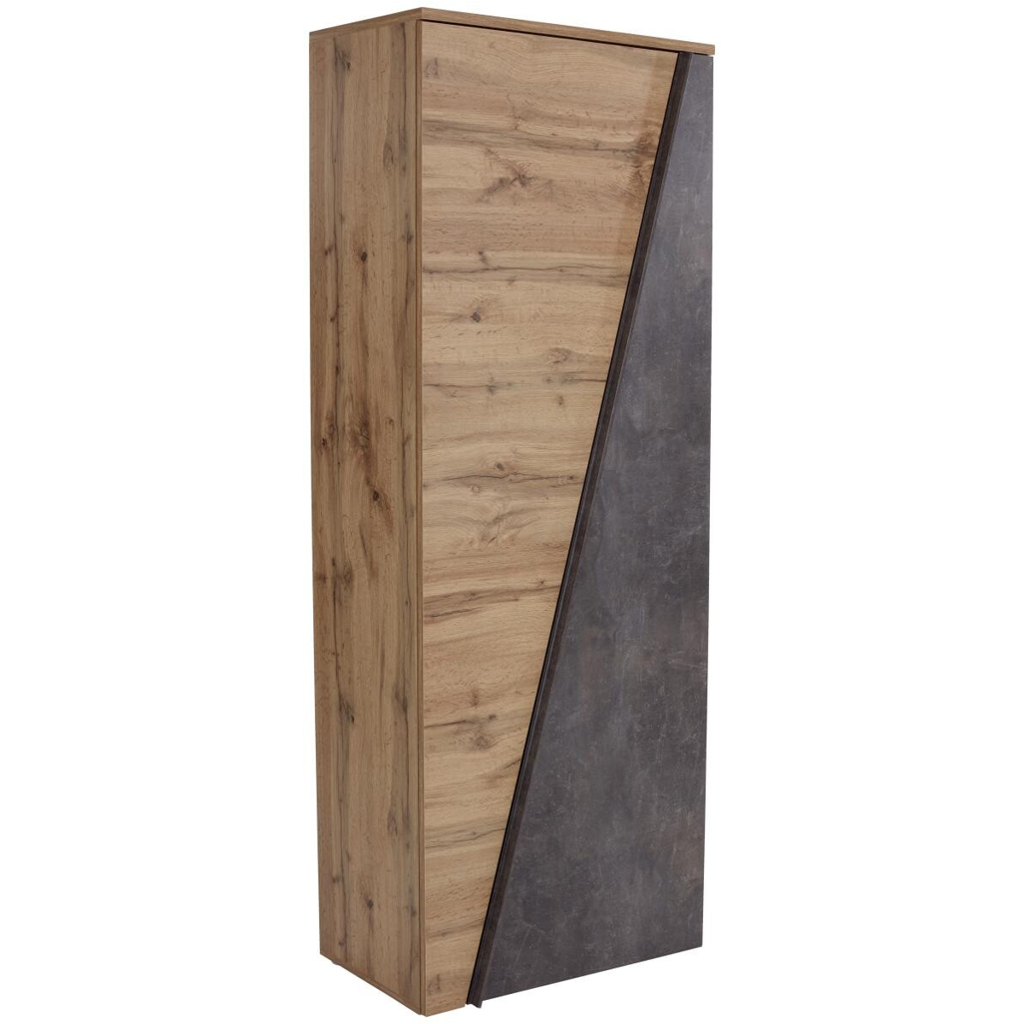 Garderobenschrank Venedig Eiche Wotan Nachbildung Beton dunkel Optik B/H/T: ca. 70x196x36 cm