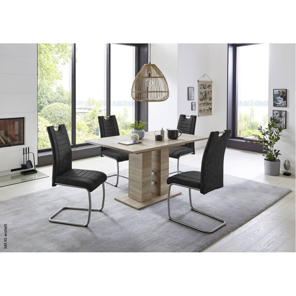 Essgruppe Ulla Eiche anthrazit Holzwerkstoff B/H/T: ca. 220x76x90 cm