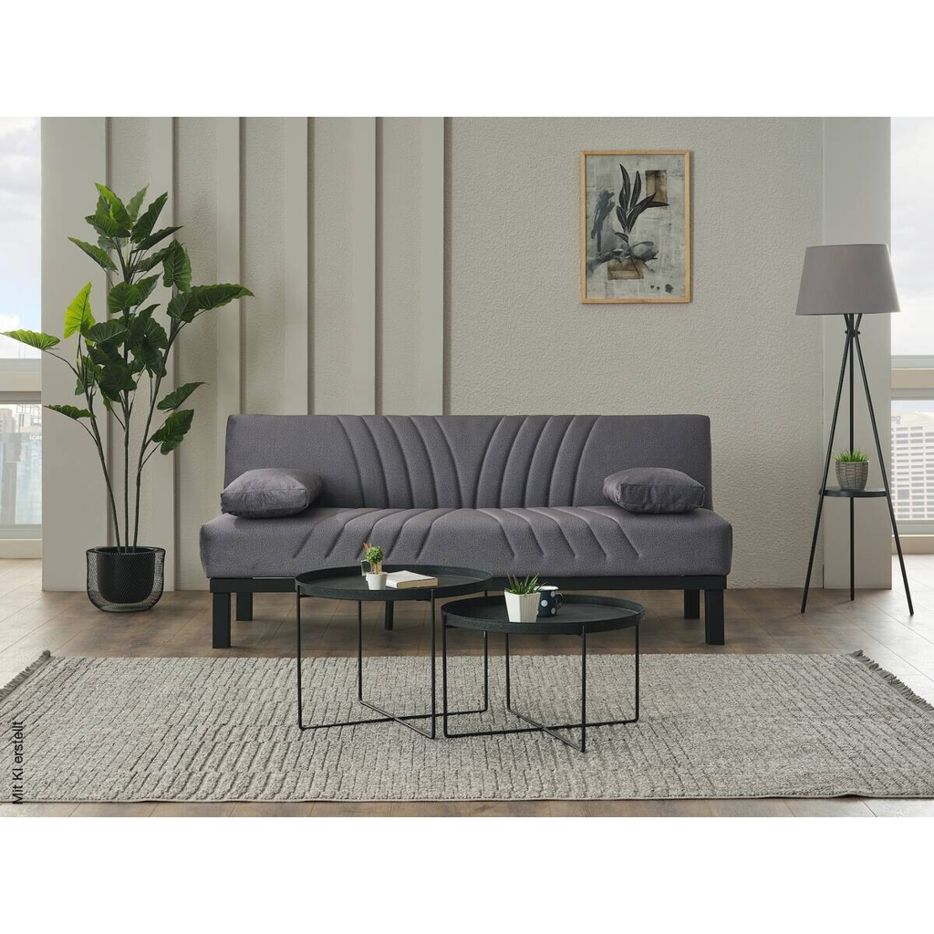 Schlafsofa Radoo grau Polyester B/H/T: ca. 190x86x84 cm