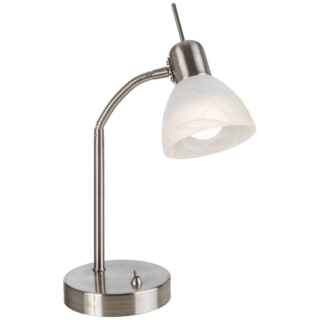 Nowa Tischleuchte 51890101 Chrom warmweiß Metall Glas H/D: ca. 30x20 cm E14 1 Brennstellen