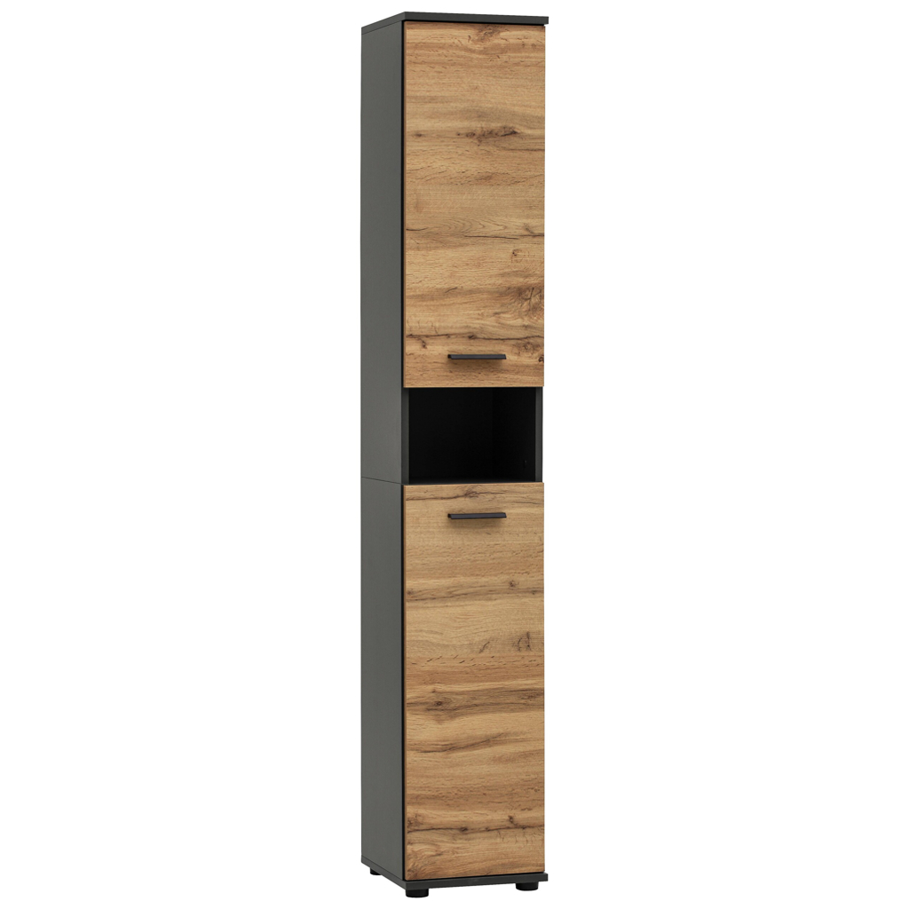Badhochschrank Lanos Eiche Nachbildung anthrazit B/H/T: ca. 30x178,4x32,6 cm