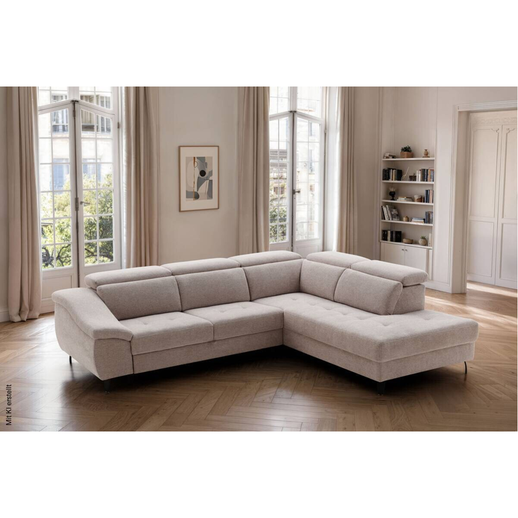 Ecksofa mit Bettfunktion leinen Flachgewebe B/H/T: ca. 280x96x238 cm