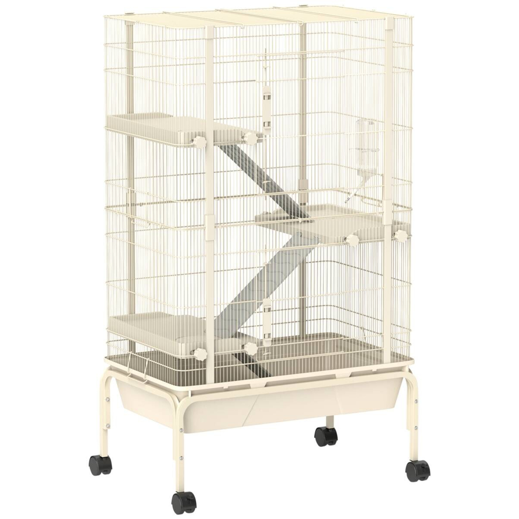 PawHut Kleintierkäfig beige Stahl B/H/L: ca. 44x120x69 cm