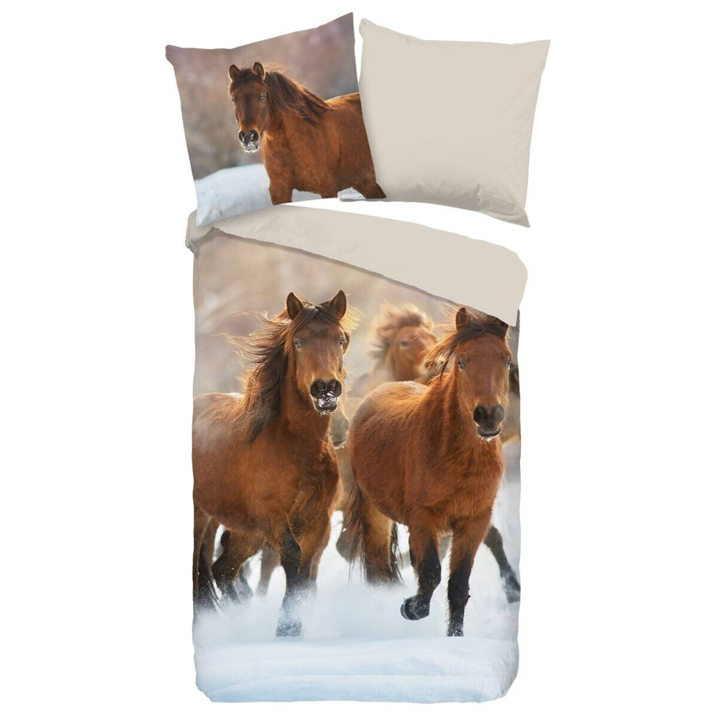 Baumwoll Bettwäsche Ponies Flanell Multi Baumwolle B/L: ca. 135x200 cm