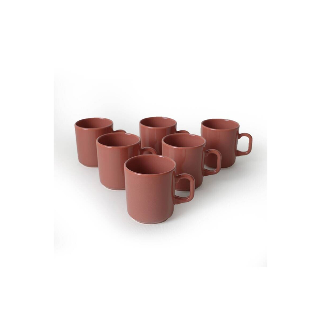 HermiaConcept Teetasse 6-tlg. rot Steingut B/T/L/D: ca. 8x8x8x8 cm