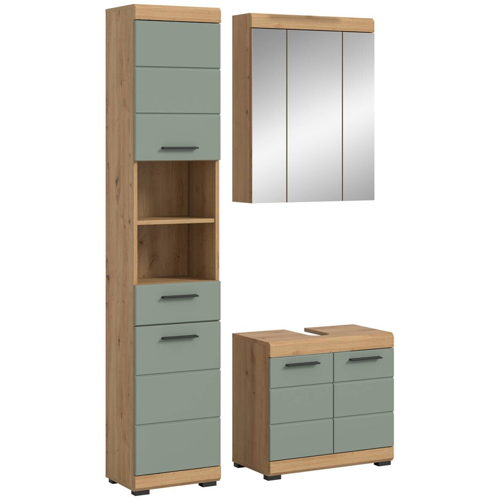 Badezimmer-Set Scout Eiche Artisan Nachbildung salbei Nachbildung B/H/T: ca. 112x191x34 cm