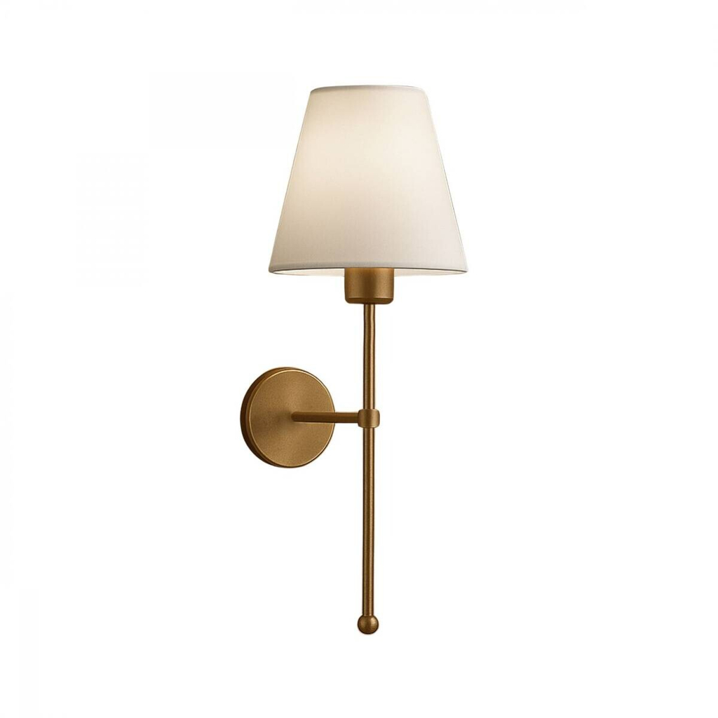 Opviq Wandleuchte gold creme Metall PVC B/H/L: ca. 13x50x13 cm E27 1 Brennstellen