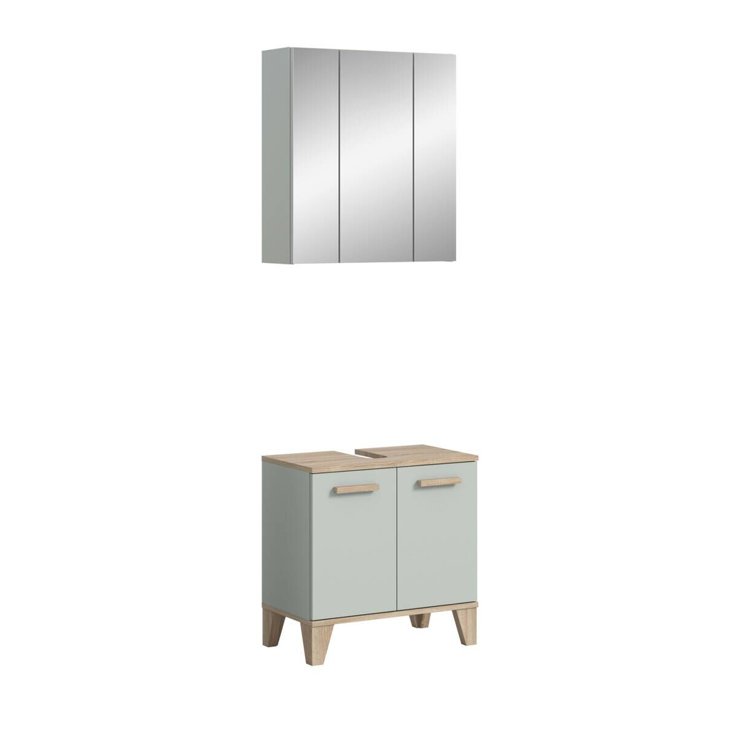 Badezimmer-Set STAR hellgrün Eiche hell Nachbildung B/H/T: ca. 60x190x34 cm