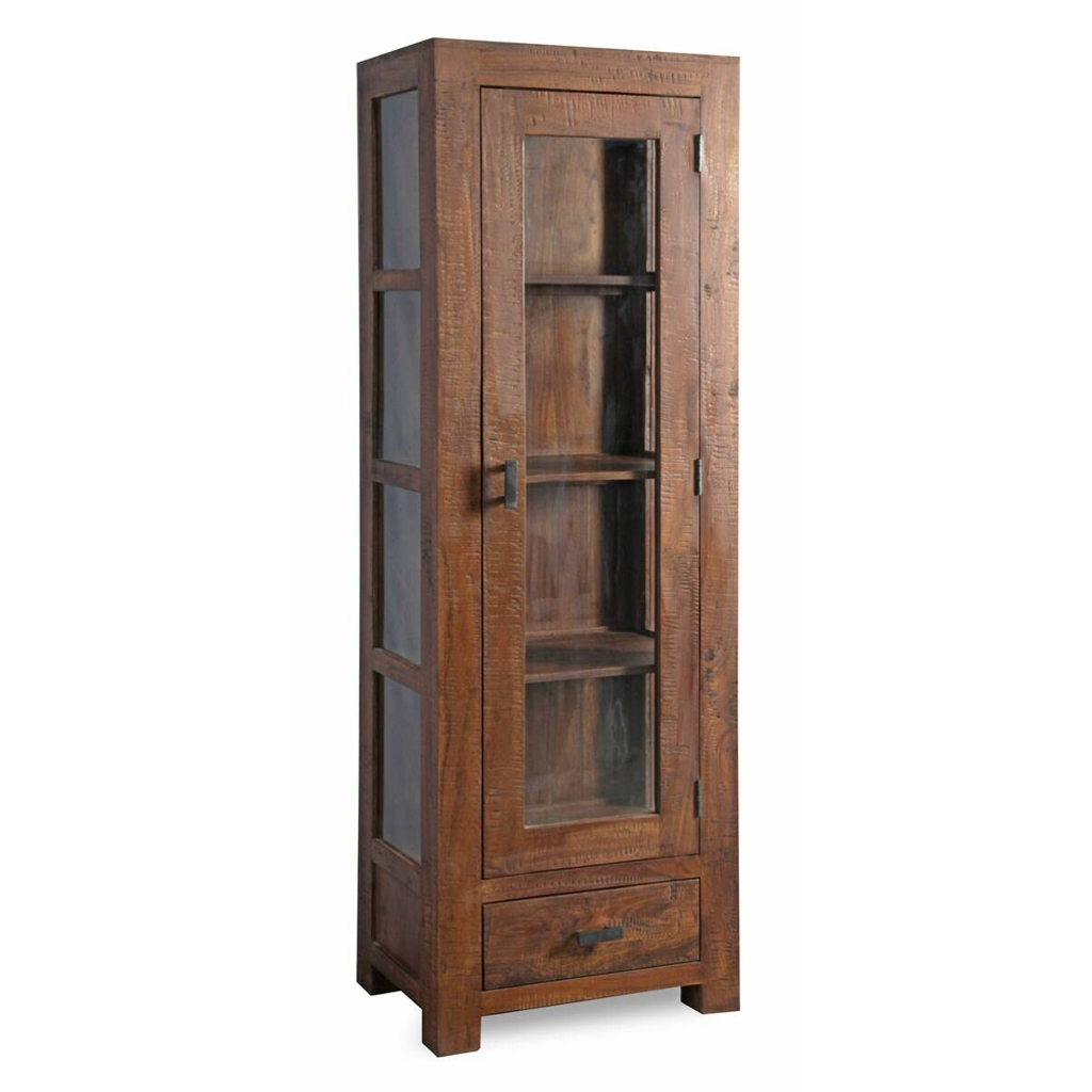 Vitrine Genua Akazie dunkel B/H/T: ca. 50x175x40 cm