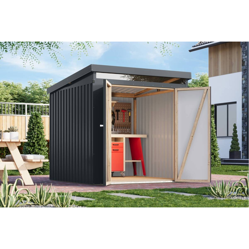 Karibu Gartenhaus Indra 2 anthrazit B/H/T: ca. 206x213x206 cm