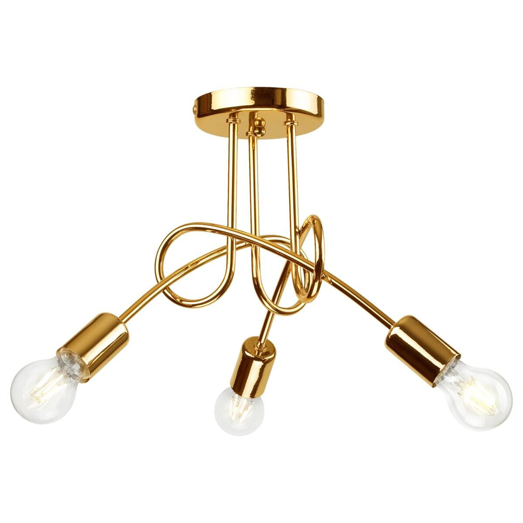 Lamkur Deckenleuchte CAMILLA 36816 gold Stahl H/L: ca. 30x36 cm E27 3 Brennstellen