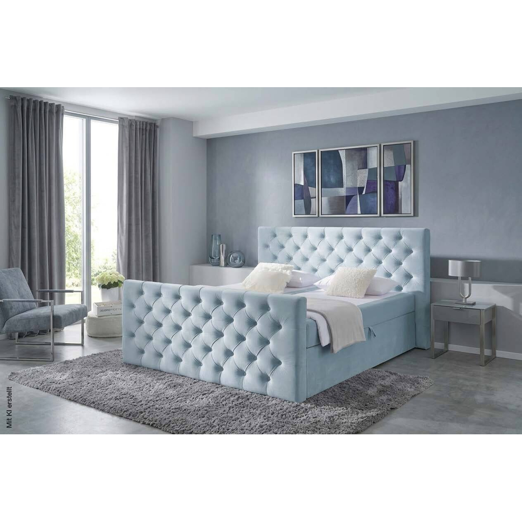 Boxbett Glow hellblau Liegefläche B/L: ca. 160x200 cm