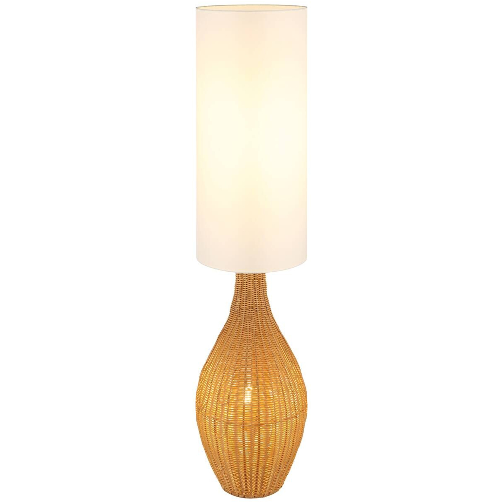 GLOBO Stehlampe ANKO 40970243 weiß braun Textil Kunststoff H/D: ca. 125x27 cm 2 Brennstellen