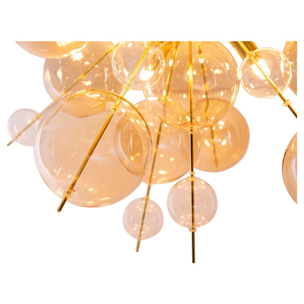 Näve Leuchten Deckenleuchte amber Glas Metall B/H/T/D: ca. 57x38x57x57 cm G9 6 Brennstellen