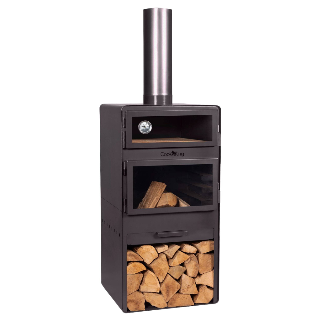 CookKing Terrassenofen Vento Plus schwarz Stahl B/H/L: ca. 50x150x50 cm