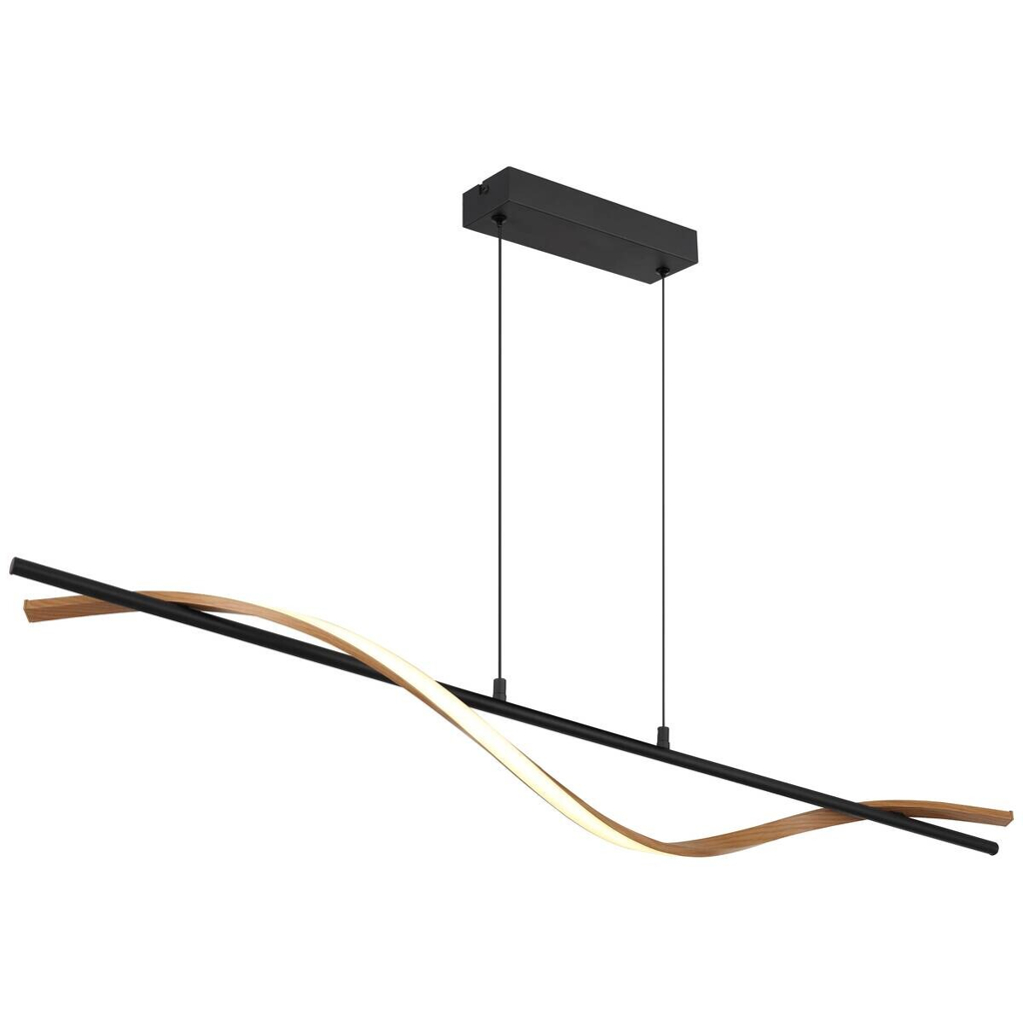 GLOBO LED-Hängeleuchte Opal dunkelbraun mattschwarz Metall Kunststoff PVC B/H/L: ca. 14x120x115 cm 1 Brennstellen