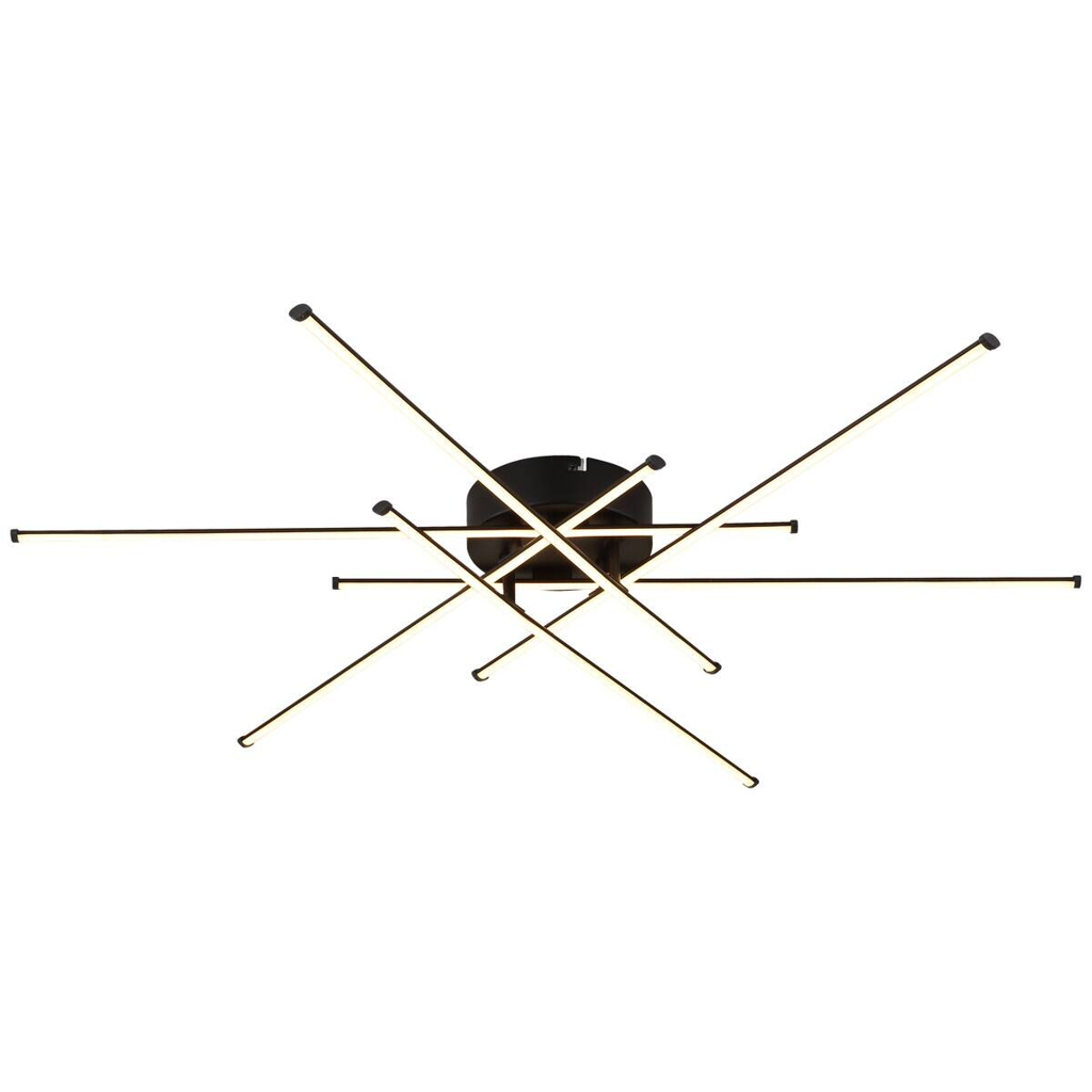 GLOBO LED-Deckenleuchte mattschwarz Opal Kunststoff Metall H/D: ca. 7,7x80 cm 1 Brennstellen