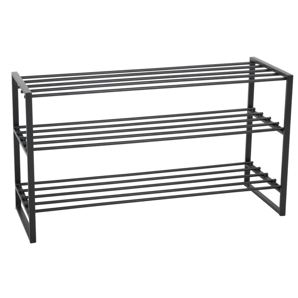 Schuhregal Stine schwarz Metall B/H/T: ca. 90x50x30 cm