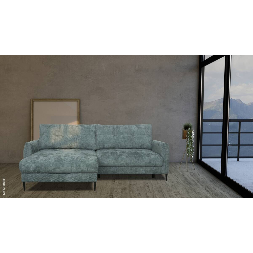 Ecksofa mit Bettfunktion und Bettkasten lagunen blau Microfaser B/H/T: ca. 221x94x142 cm