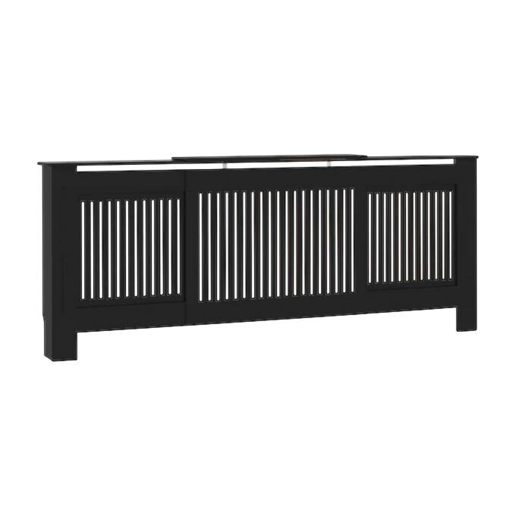 vidaXL Heizkörperverkleidung schwarz B/H/T: ca. 205x81,5x19 cm