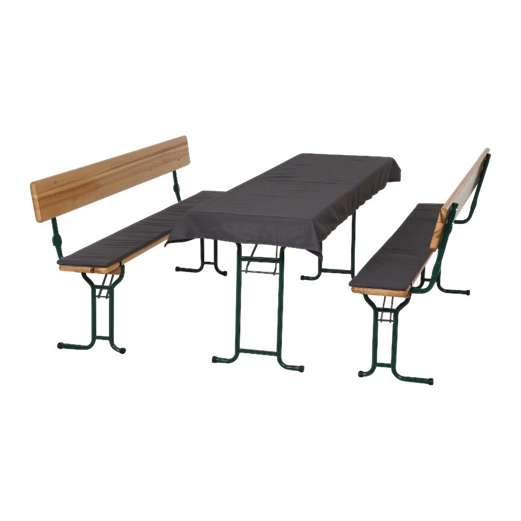 Auflagenset Festzeltgarnitur dunkelgrau Polyester 3er Set