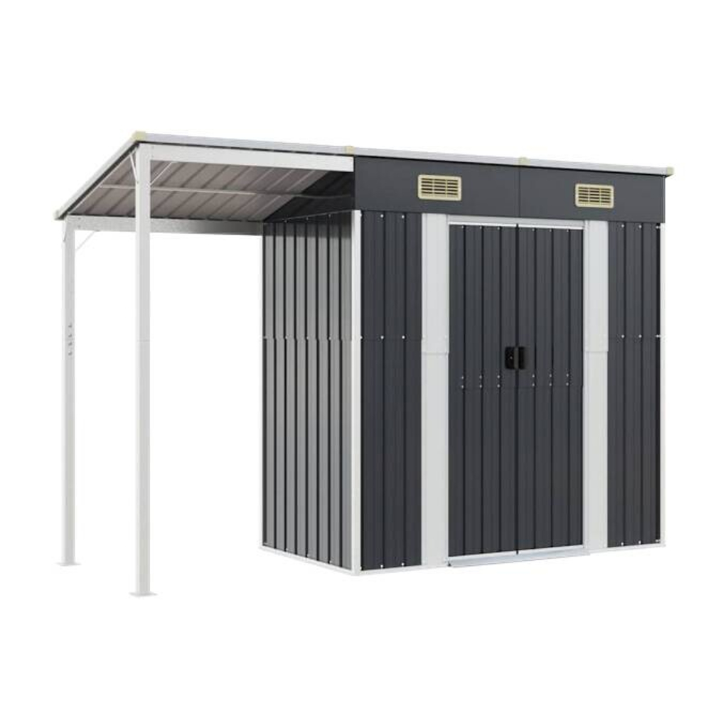 vidaXL Gartenhaus anthrazit B/H/T: ca. 277x181x110,5 cm
