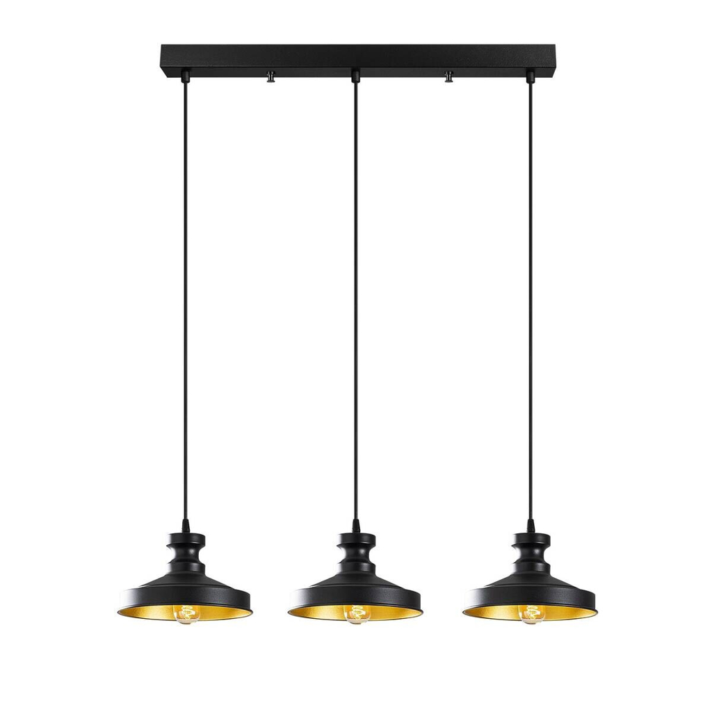 Opviq Pendelleuchte Berceste schwarz Eisen B/H/T/L/D: ca. 22x109x22x72x72 cm E27 3 Brennstellen