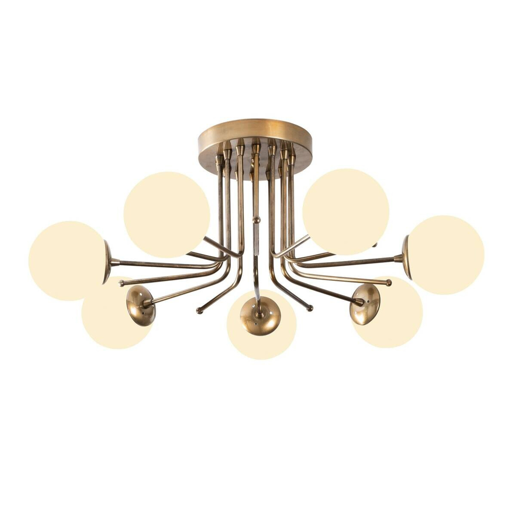 Opviq Deckenleuchte Daisy weiß gold Eisen B/H/T/L/D: ca. 90x35x90x90x90 cm E27 7 Brennstellen
