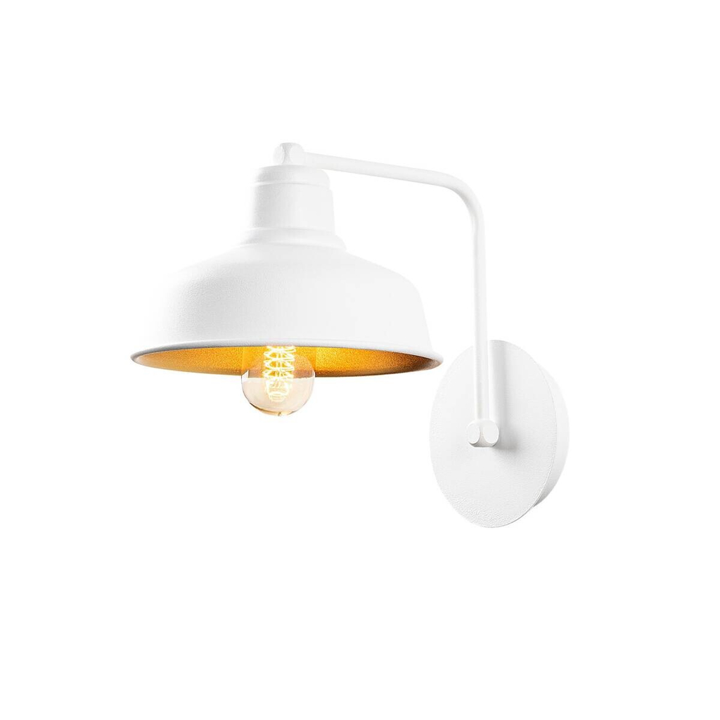 Opviq Wandleuchte Berceste weiß Metall B/H/T/L: ca. 27x24x27x19 cm E27 1 Brennstellen