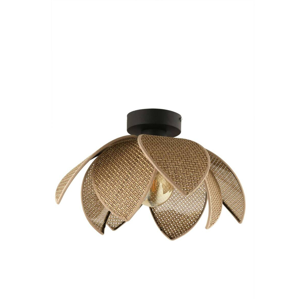 Opviq Deckenleuchte schwarz beige Metall PVC B/H/T/L/D: ca. 40x26x40x40x40 cm E27 1 Brennstellen