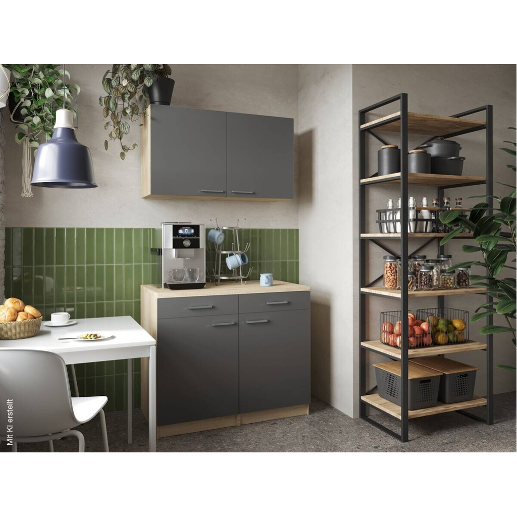 Anbauküchen-Set Merle grau B/H/T: ca. 100x200x60 cm