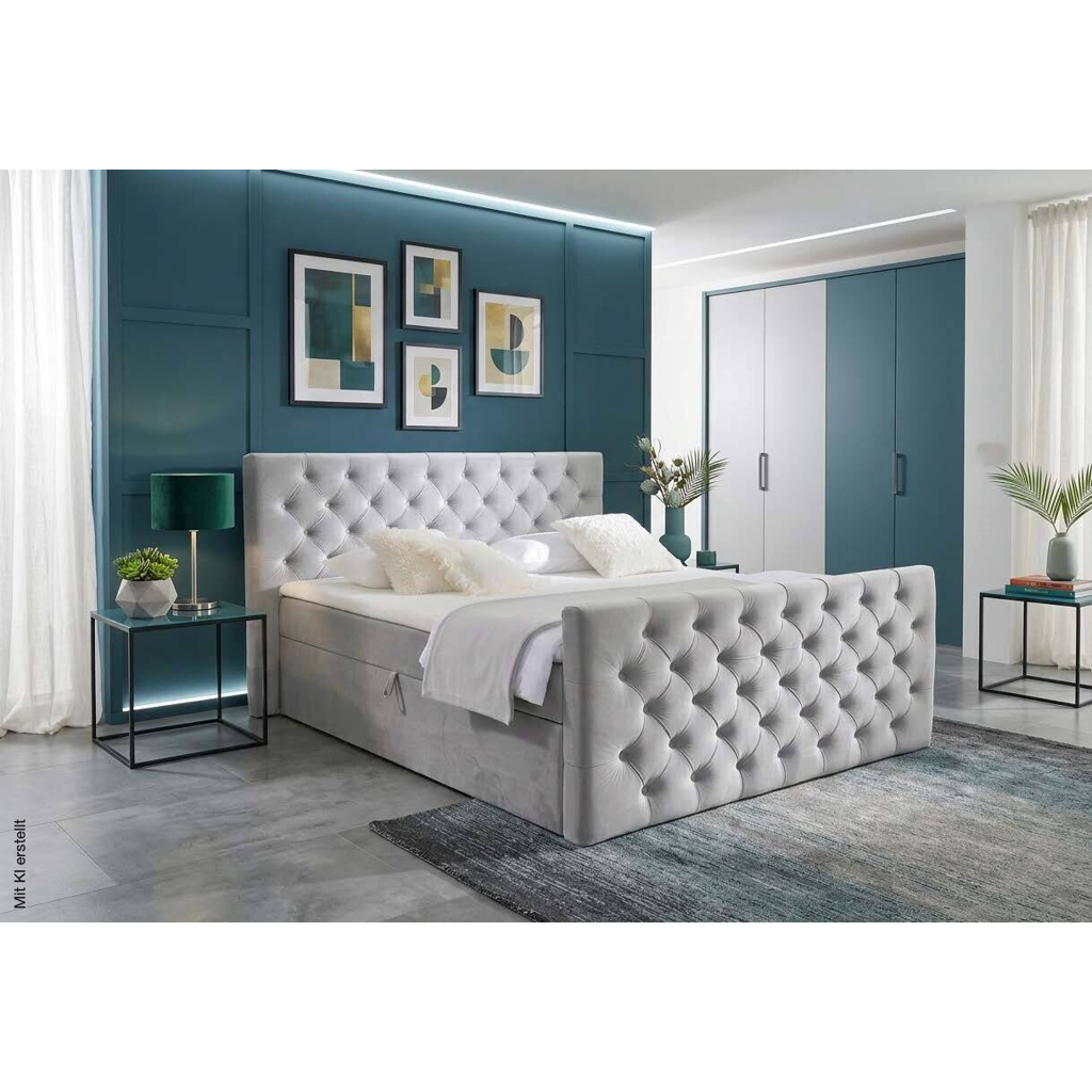 Boxbett Glow grau Liegefläche B/L: ca. 160x200 cm