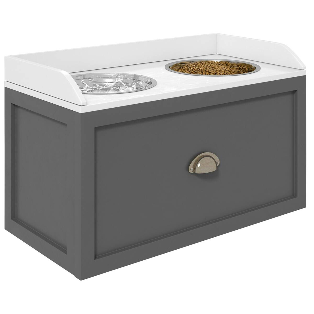 PawHut Hundenapf grau MDF B/H/L: ca. 30x36x60 cm