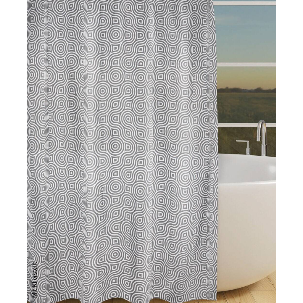 Acus Duschvorhang Abstrakt silber Polyester B/L: ca. 180x200 cm