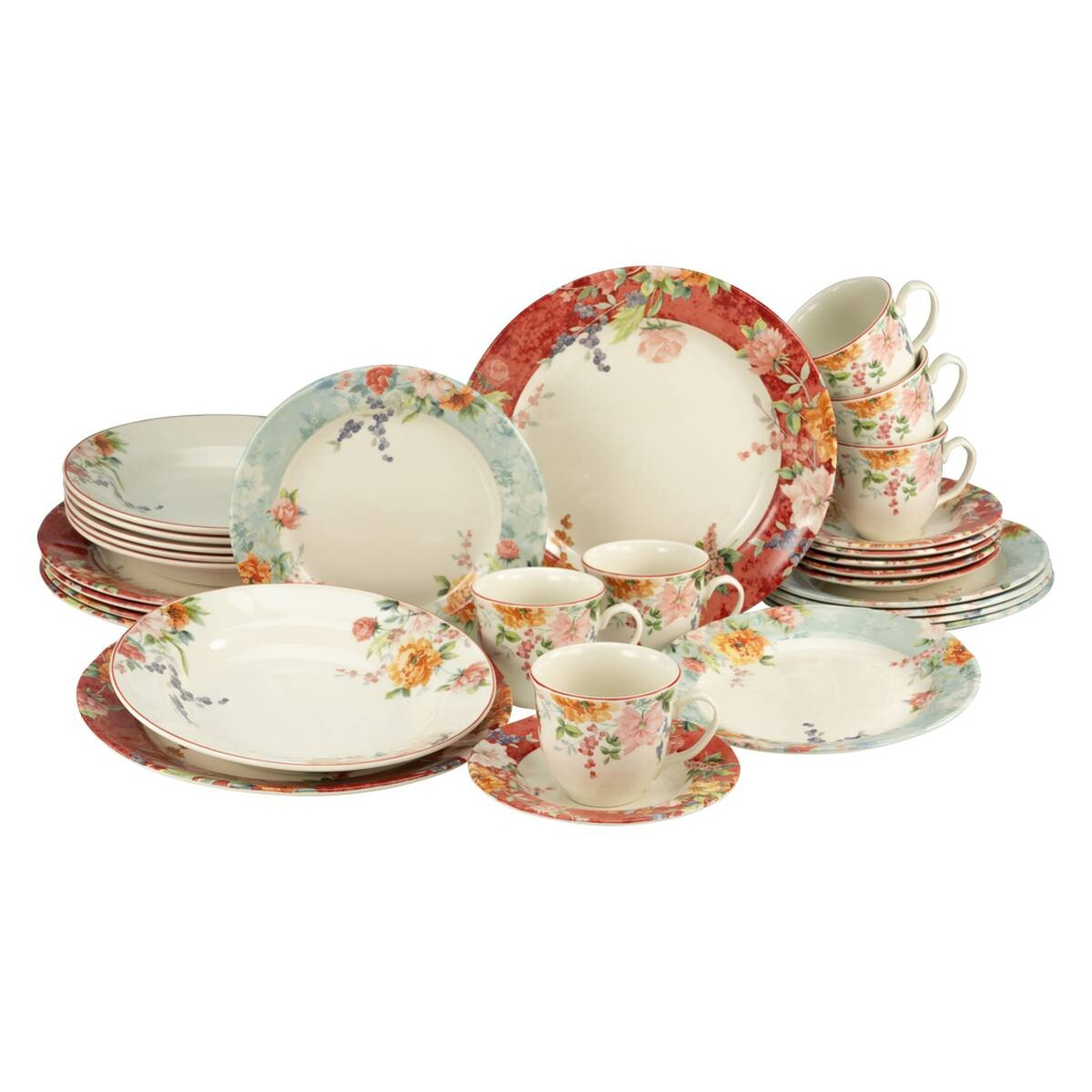 CreaTable Kombiservice Crimson multicolor Steingut 30 tlg.