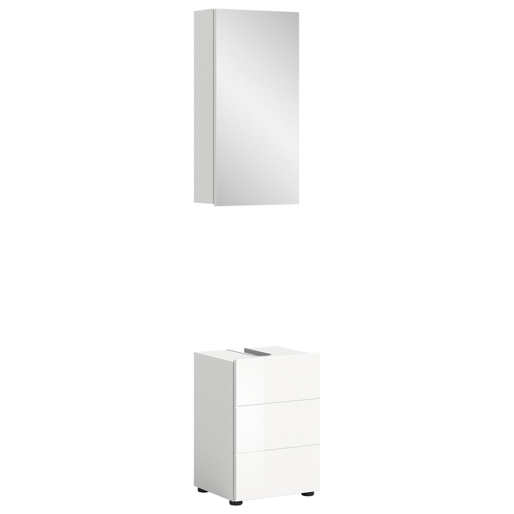 Badezimmer-Set VIRA weiß weiß Hochglanz B/H/T: ca. 38x190x34 cm