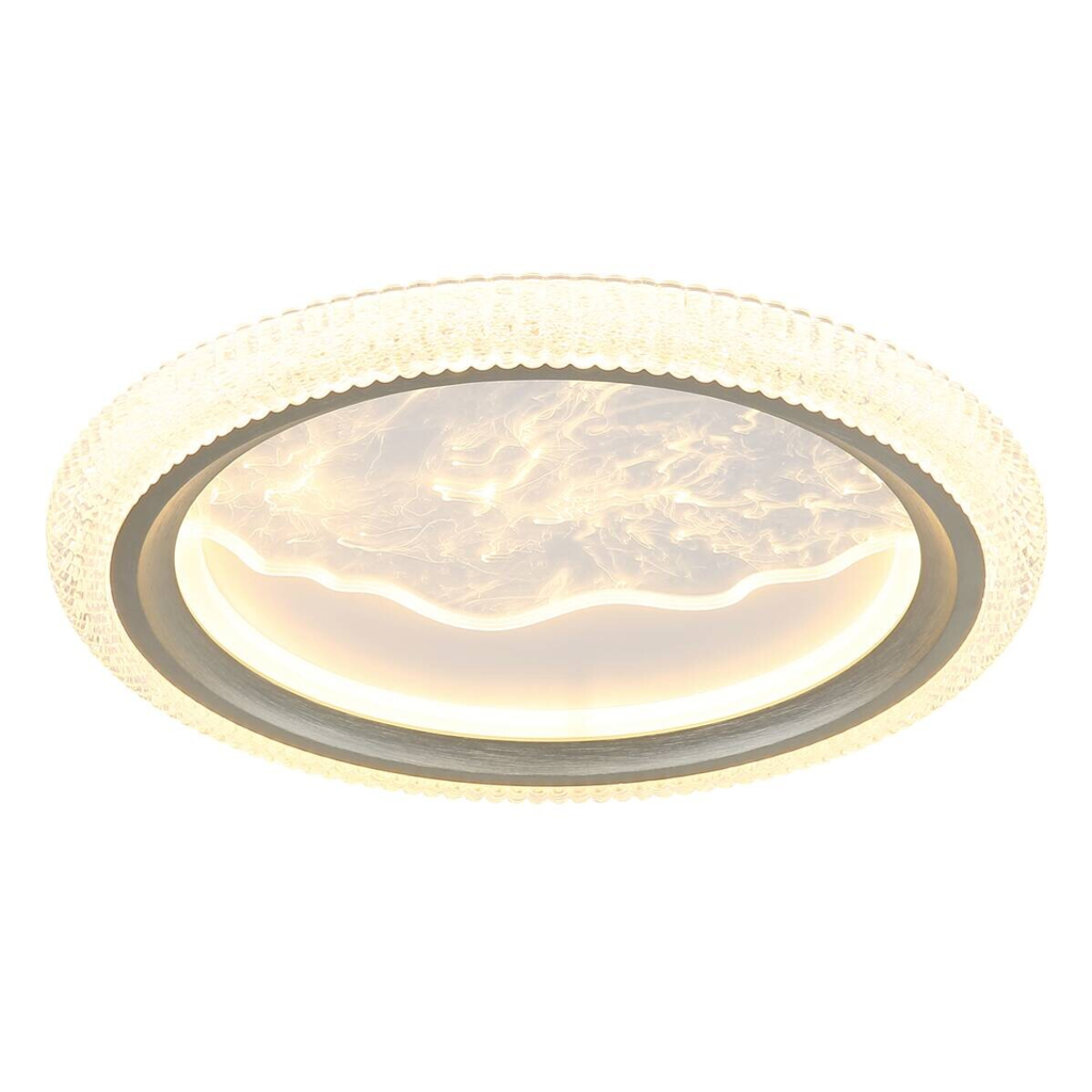 GLOBO LED-Deckenleuchte klar grau Kunststoff Metall H/D: ca. 5,5x39,5 cm 1 Brennstellen