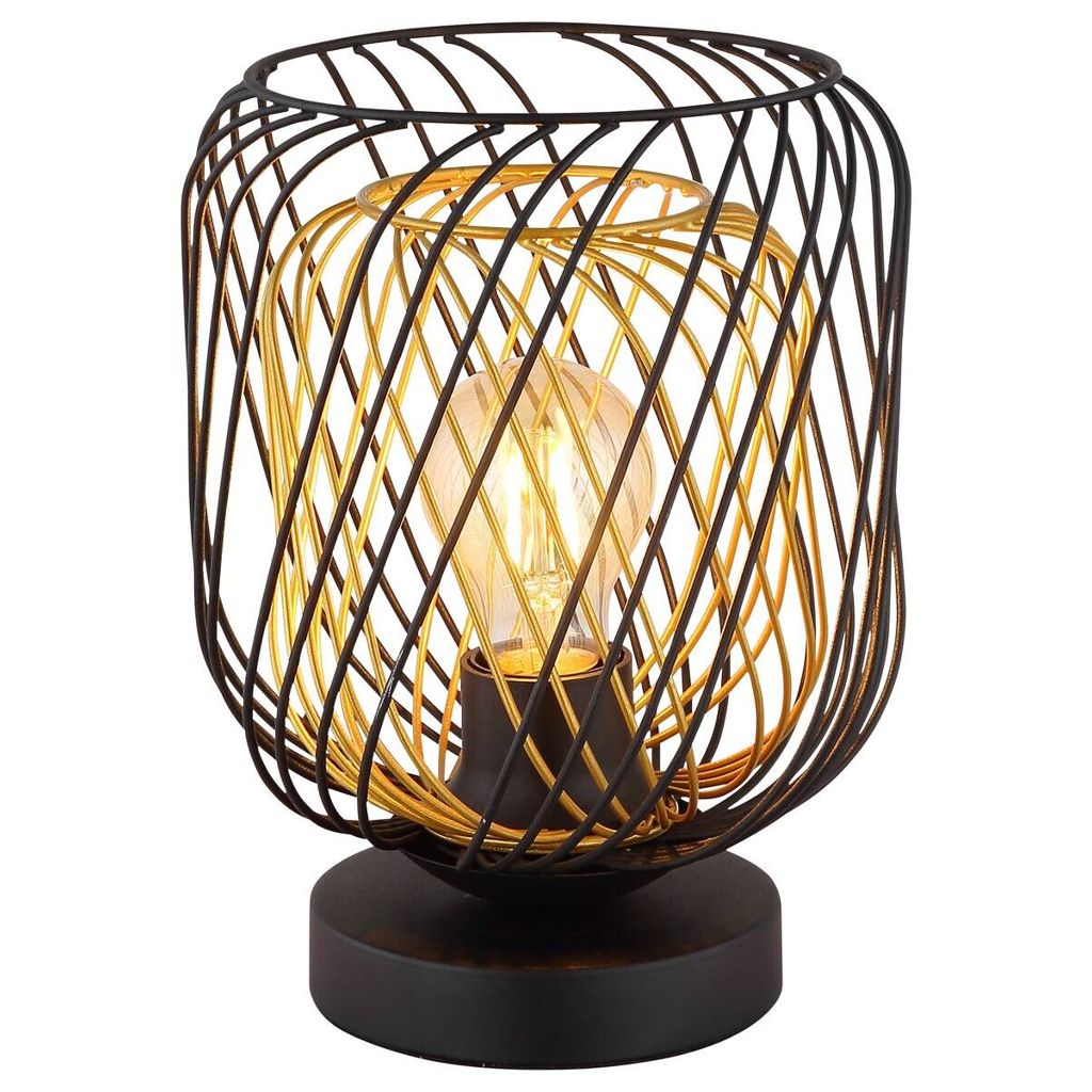GLOBO Tischleuchte DICHTI 15965TS schwarz Metall H/D: ca. 24,5x18 cm E27 1 Brennstellen
