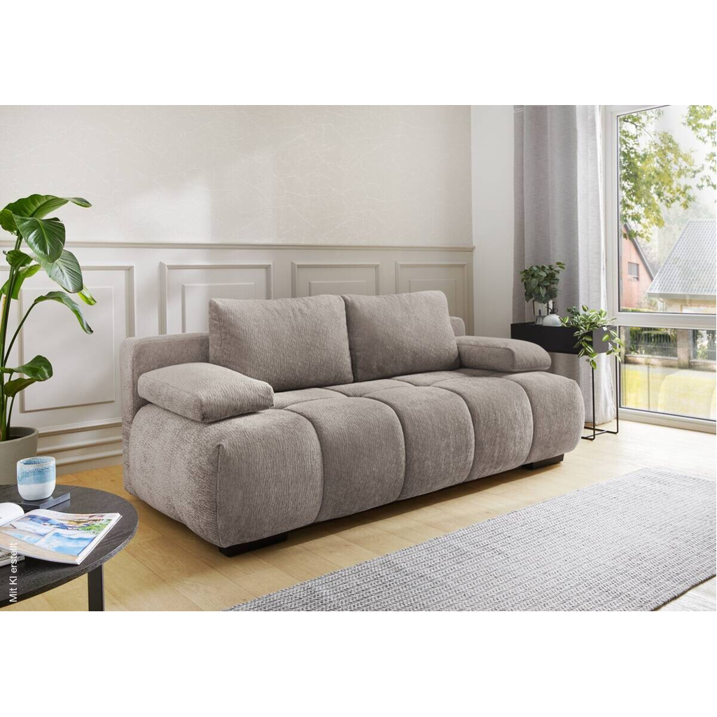 Schlafsofa Greige Polyester B/H/T: ca. 213x86x101 cm