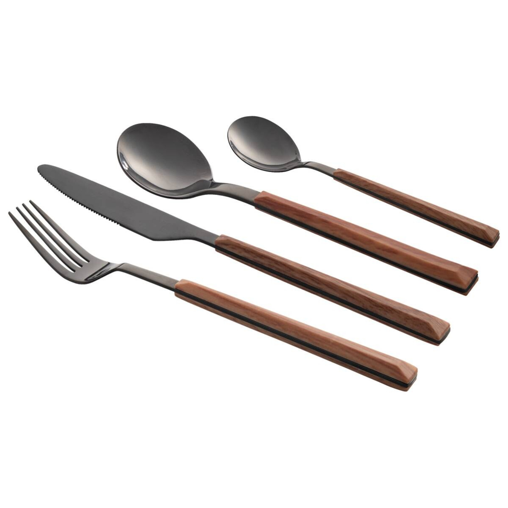 SCHÄFER Besteckset Maple Wood silber Edelstahl 24 tlg.