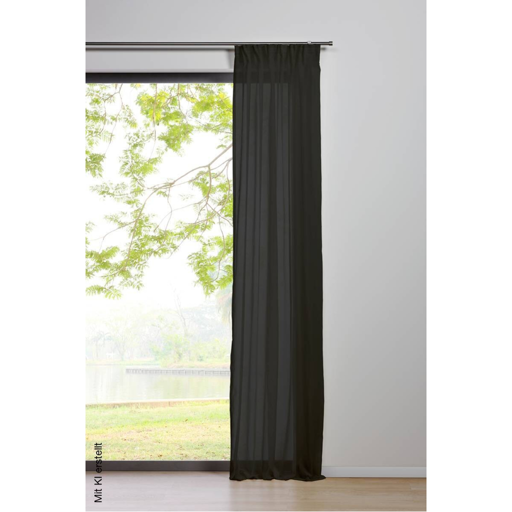 Kombivorhang PURE schwarz B/L: ca. 135x300 cm