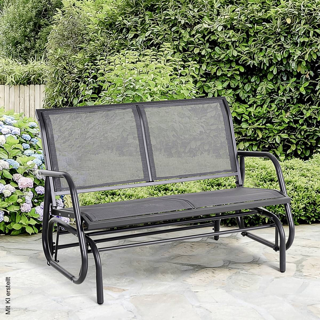 Outsunny Sitzbank grau Metall B/H/L: ca. 70x85x120 cm