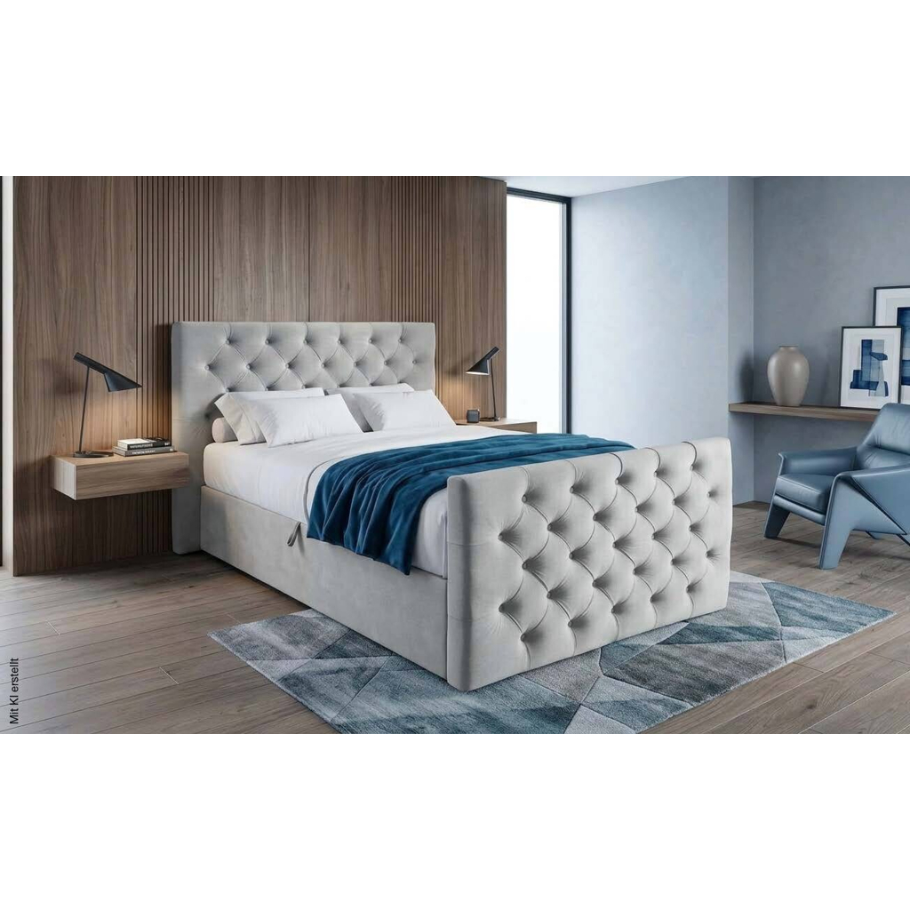 Boxbett Glow grau Liegefläche B/L: ca. 140x200 cm