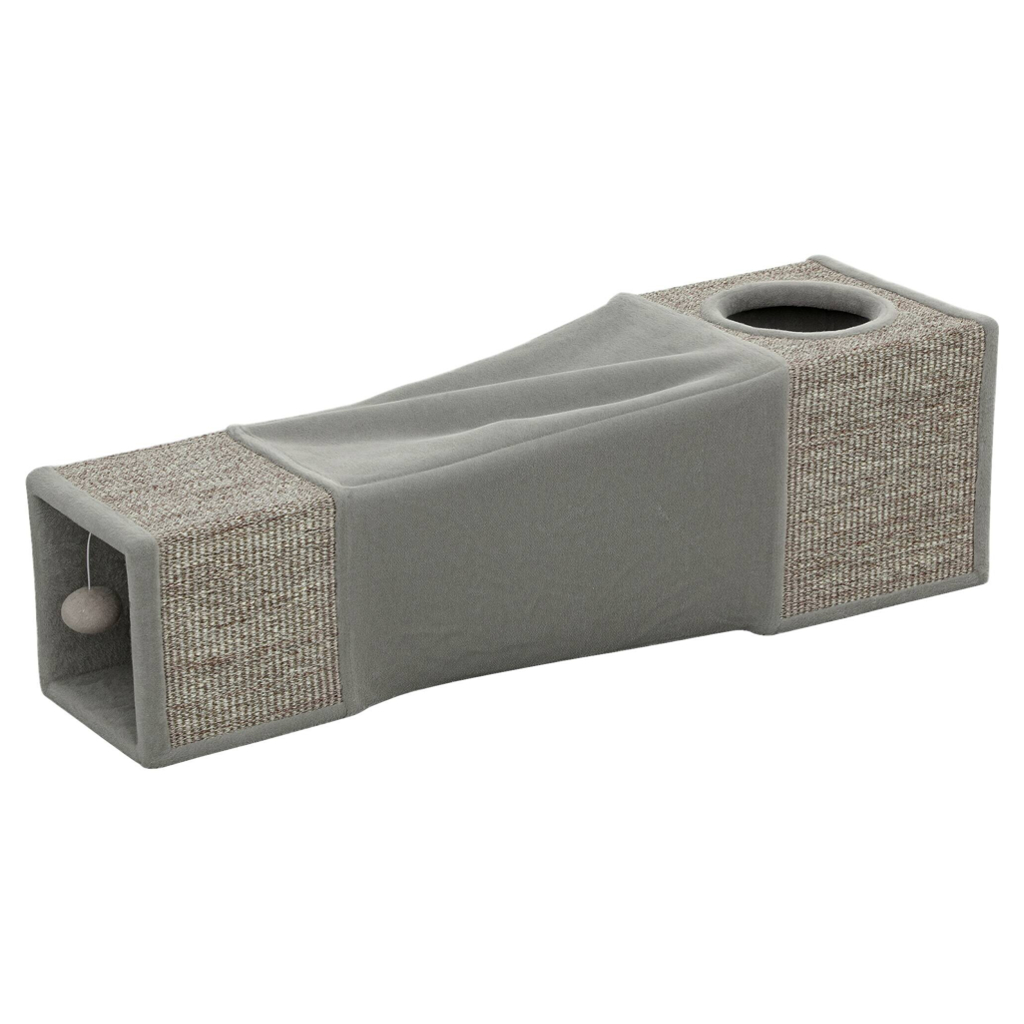PawHut Katzentunnel grau Spanplatte B/H/L: ca. 30x30x98 cm