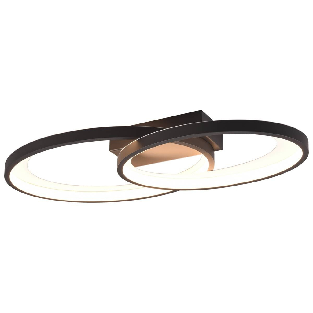 Reality LED-Deckenleuchte R64482134 Malaga weiß schwarz Metall B/H/T: ca. 57x8x30 cm 1 Brennstellen