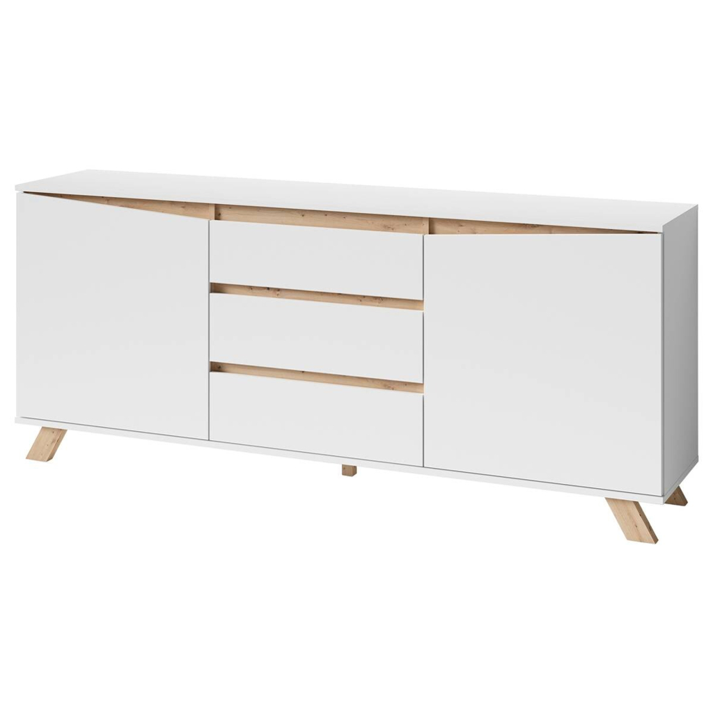 Sideboard VALENTIN weiß Eiche Nachbildung